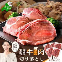北海道 別海町 産 牛肉 切り落とし 1kg（200g×5パック）【CO0000013】