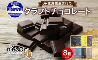 北海道 クラフト チョコレート 8種セット ダーク 梅酒  レーズン エスプレッソ ラズベリー ジンジャー チリ＆ソルト ミルク アーモンド チョコ スイーツ デザート 洋菓子 グルメ お取り寄せ ギフト 送料無料 倶知安町
