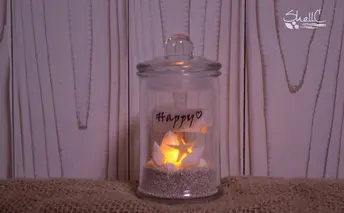 [No.5631-7142]0404シェルランプ　【Happy】青