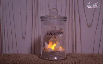 [No.5631-7159]0407シェルランプ　【Welcome】桃