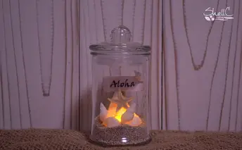 [No.5631-7167]0408シェルランプ　【Aloha】水色