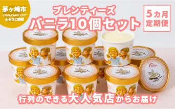 5ヵ月定期便 プレンティーズ バニラ 10個セット アイス アイスクリーム 氷菓 バニラアイス バニラ味 バニラ フレーバー バニラビーンズ スタンダードバニラ ローカルアイス ご当地グルメ お取り寄せ 送料無料 神奈川県 茅ヶ崎市