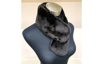 ファーマフラー ヌートリア ブラック ／西本毛皮商店 高品質 オシャレ 豪華 リアルファー 綺麗目 上品 お洒落 ファッション 毛皮 高級 天然素材 贈り物 記念 敬老 母の日 クリスマス ギフト 誕生日 送料無料 奈良県 宇陀市 毛皮革団地 ふるさと納税