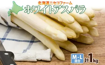 【 2026年 発送 】 北海道産 アスパラガス ホワイト 約 900g M - L サイズ 混合 アスパラ 旬 朝採り 新鮮 お取り寄せ 産地直送 産直 野菜 農作物 詰め合わせ 国産 北海道 倶知安町