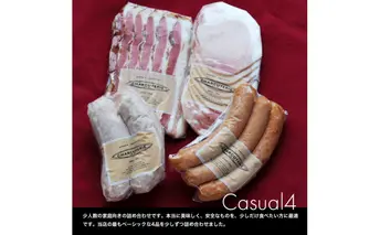 カジュアル4 スライスロースハム ベーコンスライス ポークウィンナー(プレーン) フランクフルト(チーズ) 肉 豚肉 愛知 日進市 ※配送不可：離島