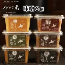 21-70 味噌6個（とうきび味噌・玄米味噌・青大豆味噌・茶豆味噌・黒千石味噌・赤の恵み味噌）【オホーツクの味噌蔵セレクション】