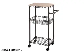 カラーメタルラック ワゴン CMM-WG4084 ブラウン アイリスオーヤマ 雑貨 日用品 天板付きのワゴン 