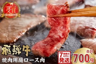 【7営業日以内発送】 飛騨牛 焼肉用（肩ロース700ｇ） お肉 肉 牛肉 焼肉 和牛 ブランド牛 ブランド和牛 赤身肉 霜降り 冷凍 肩ロース肉 旨味 【0016-039】