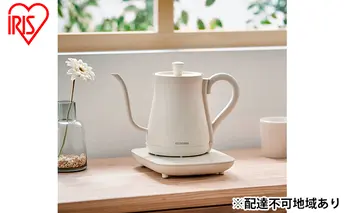 アイリスオーヤマ ケトル 0.6L IKE-C601T-CW ホワイト 電気ポット ポット 電気ケトル ドリップケトル 細口 細口ポット 細口ケトル 湯沸かし 温度調節 保温 保温機能 空焚き防止 おしゃれ キッチン家電 電化製品 家電 宮城 宮城県 大河原 大河原町