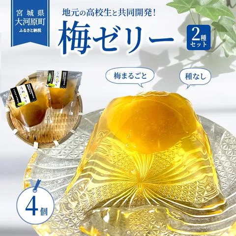 大河原の梅と清水のゼリー うめ果りり 4個入り お菓子 スイーツ 和
