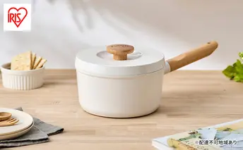 鍋 片手鍋 18cm なべ 無加水鍋 LUO-P18 ホワイト アイリスオーヤマ 片手無加水鍋 ih ガス火 ふた 蓋付き セラミック IH対応 ガス火対応 北欧 おしゃれ かわいい シンプル LUONTO ルオント プレゼント キッチン雑貨 