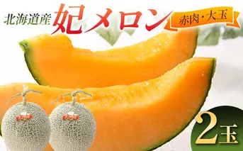 【先行予約】令和7年産 妃メロン 赤肉 大玉 2玉（令和7年7月下旬～8月中旬発送予定） 北海道 2012-01