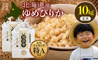 【先行予約】令和7年産 特Aランク米 ゆめぴりか 玄米 10kg（5kg×2袋）【6月発送】雪冷気 籾貯蔵 雪中米 北海道 nr-0536