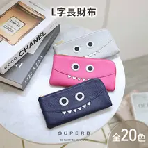 【 モンスターL字長財布 / 全20色 】 思わず誰かに見せたくなる薄マチ軽量のモンスターL字財布 / L字長財布【 モンスターver. 】 L型 Lファスナー 長財布 大容量 長サイフ　オーク