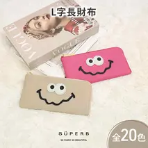 【 キョロメL字長財布 / 全20色 】 思わず誰かに見せたくなる / 薄型軽量キョロメL字財布 / L字長財布【 キョロメver. 】 L型 Lファスナー 長財布 大容量 長サイフ　シャンパンゴールド