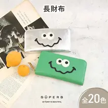 【キョロメ長財布/全20色】思わず誰かに見せたくなるキョロメ財布/ 長財布 【キョロメver.】ラウンドファスナー モンスター 長財布 大容量 長サイフ 日本製 レディース メンズ プレゼント　ミラーシルバー