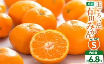 MK1047_みかん Ｓサイズ 秀品 箱込 7.5kg ( 内容量 6.8kg ) 有田みかん 和歌山県産 産地直送 贈答用 【みかんの会】