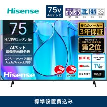 ハイセンス【標準設置費込み】3年保証 75インチ 4K液晶スマートテレビ (75E6N)