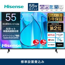 ハイセンス【標準設置費込み】3年保証 55インチ 4K液晶スマートテレビ (55E6N)
