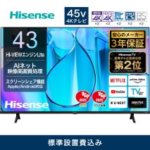 ハイセンス【標準設置費込み】3年保証 43インチ 4K液晶スマートテレビ (43E6N)