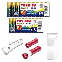 東芝 防災グッズ アルカリ乾電池単3・4形 懐中電灯 LEDランタン LEDランタン付ライト X-BOUSAI SET