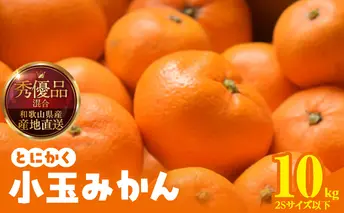 MK1041_みかん とにかく 小玉 箱込 10kg ( 内容量 9.2kg ) 2Sサイズ以下 秀品 優品 混合 有田みかん 和歌山県産 産地直送 【みかんの会】