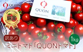 訳あり ミニトマト 「 QUONトマト 」 サイズ混合 1kg 化粧箱入[ QUON 甘い トマト 志づ華乃 高糖度 ご家庭用 選手権 受賞 ]