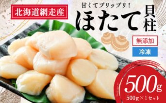 【新物先行予約】網走前浜産 無添加ホタテ貝柱【 500g (500g×1) 】（2025年8月より順次発送） ABAI038