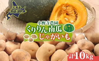 南瓜 くりりん じゃがいも 計10kg 10月初旬~10月下旬ごろ お届け ホクホク 甘い 栗 ホクホク 産地直送 お取り寄せ 国産 小野寺農園 北海道 洞爺湖町