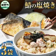 ～四国一小さなまち～ 焼き塩鯖 3袋 1袋約100g さば サバ 焼魚 焼き魚 レンジ 魚 魚介類 海鮮 国産 簡単 時短 おかず おつまみ 和食 惣菜 食品 お取り寄せ ごはんのお供 お酒のあて