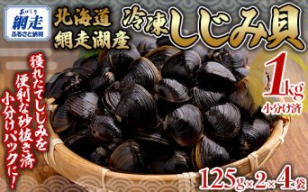 網走湖産冷凍しじみ貝小分け済み1kg（125g×2）×4袋  ABB146
