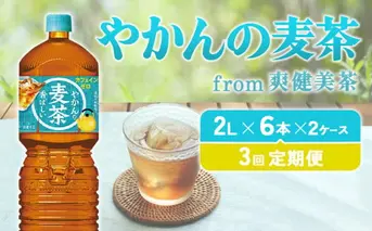 【3回定期便】 やかんの麦茶 from 爽健美茶 PET (2L×6本)×2ケース【コカコーラ】麦茶 お茶 ノンカフェイン 水分補給 こども 美容 むくみ