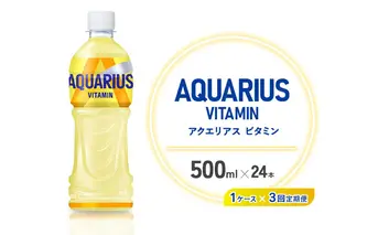 【3回定期便】 アクエリアス 1日分のマルチビタミン PET (500ml×24本)×1ケース【コカコーラ】水分補給 熱中症対策 部活 少年団 運動