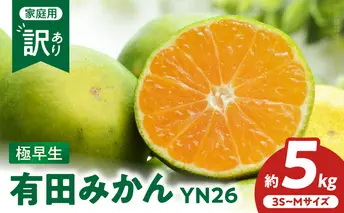 ZT6404_有田みかん極早生　YN26　訳あり　ご家庭用　約5kg