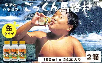 缶のごっくん馬路村180ml×24本×2箱 ゆずジュース 飲料
