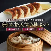 本格天津3種セット（桜川ゆず餃子、冷凍生餃子、焼売） 詰め合わせ セット 中華 天津 冷凍餃子 生餃子 餃子 [BK002sa]