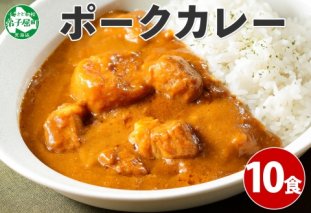 776.ポークカレー 10個 中辛 じゃがいも ポーク 豚 業務用 レトルトカレー 保存食 備蓄 まとめ買い 北海道 弟子屈町