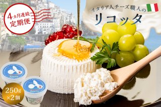 【定期便】リコッタ Ricotta 250g 2個セット (4カ月連続お届け)【0073-049】