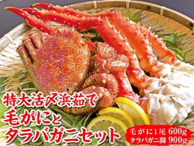 活〆浜茹で毛がにとタラバガニセット | 蟹 カニ 約1.5kg セット 冷凍便 タラバ