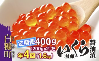 年4回！いくら醤油漬（鮭卵）定期便 【400g（200g×2）×4回（1月・4月・7月・10月）】_K054-0781