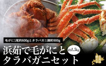 活〆浜茹で毛がにとタラバガニセット 蟹 カニ 約1.5kg セット 冷凍便 タラバ  ABAO041