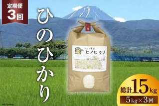 【お米 定期便3カ月】中央市産お米（ひのひかり）5kg×3カ月