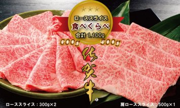 D500-001 佐賀牛2タイプスライス肉（1,100g）JAよりみち