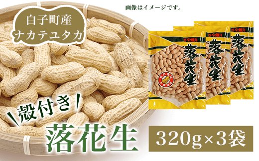 先行予約】白子町産ナカテユタカ 殻付き落花生 320g×3袋（A）2023年11