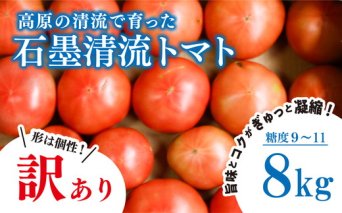 訳あり トマト 8kg そのままでも 美味しい 【石墨清流トマト】糖度9～11度 久万高原町 トマトソース ｜ トマト とまと 自然栽培 野菜 カレー 濃縮 安心 酸味 甘味 清流 料理 農家 旨み ※離島への配送不可 ※2025年7月下旬頃より順次発送予定