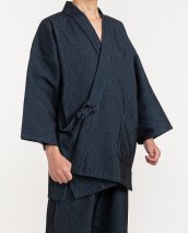 061-30　織り・縫製　地元遠州製　厚織刺子作務衣「青龍」