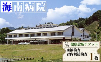 胃内視鏡検査・血液検査チケット（１名様分）　海陽町立海南病院