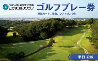 ＜平日＞こだまゴルフクラブ 平日ゴルフプレー券 (2枚) ゴルフ プレー券 1ラウンド 平日 こだまゴルフクラブ ゴルフ場 スポーツ ギフト 贈り物 関東 F5K-096